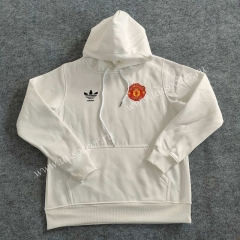 Manchester United Black Thailand Soccer Tracksuit Fleece-lined With Hat-CS