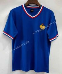 Retro Version 1971 France Home Blue Thailand Soccer Jersey AAA-709