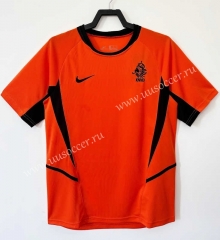 Retro Version 2002 Netherlands Home Orange Thailand Soccer Jersey AAA-811
