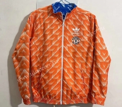 (S-3XL) 2024-2025 Manchester United Blue&Orange Reversible Trench Coats -0255