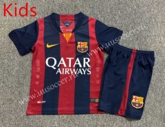 Retro Version 14-15 Barcelona Home Red&Blue Kids/Youth Soccer Uniform-7809