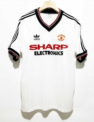 Retro Version 82-83 Manchester United Away White Soccer Jersey AAA-7505