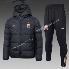 2023-2024 Argentina Black Cotton Suit With Hat-815