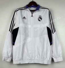 (S-3XL) 2024-2025 Real Madrid White Embroidery Reversible Thailand Trench Coats -0255
