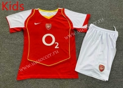 Retro Version 04-05 Arsenal Home Red Kids/Youth Soccer Uniform-7809