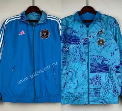(S-3XL) 2024-2025 Inter Miami CF Blue Reversible Thailand Trench Coats -0255