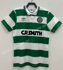 Retro Version 89-91 Celtic Home White&Green Thailand Soccer Jersey AAA-811