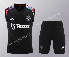 2024-25 Manchester United Black Soccer Vest uniform-418