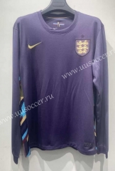 2024-2025 England Away Royal Blue LS Thailand Soccer Jersey AAA-422