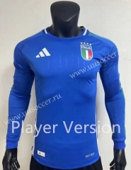 Player Version 2024-2025 Italy Home Blue LS Thailand Soccer Jersey AAA-3876