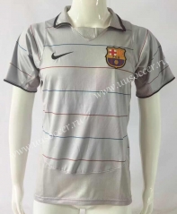 Retro Version 03-04 Barcelona Away Grey Thailand Soccer Jersey AAA-503