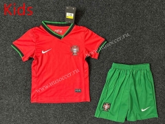 2024-2025 Portugal Home Red Kids/Youth Soccer Uniform-GB