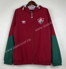 (S-3XL) 2024-2025 Fluminense Date Red Reversible Trench Coats -0255
