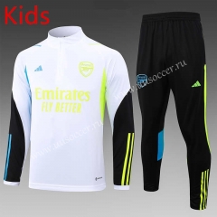 2023-2024 Arsenal White Kids/Youth Soccer Tracksuit -815