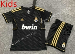 Retro Version 11-12 Real Madrid Away Black Kids/Youth Soccer Uniform-7809
