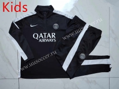 2023-2024 Paris SG Black Kids/Youth Soccer Tracksuit-815