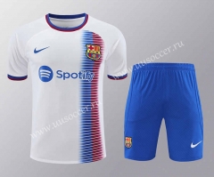 2024-25 Barcelona White Thailand  Soccer uniform-418