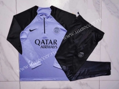 2023-2024 Paris SG Light Purple Thailand Soccer Tracksuit -815