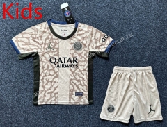 2023-2024 Paris SG 3rd Away Yellow Kids/Youth Soccer Uniform-GB