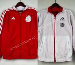 (S-3XL) 2024-2025 Ajax Red&White Reversible Trench Coats -0255