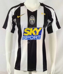 Retro Version 04-05 Juventus Home Black&White Thailand Soccer Jersey AAA-503