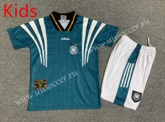 Retro Version 1996 Germany Away Green Kids/Youth Soccer Uniform-7809