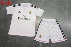 Retro Version 14-15Real Madrid Home White Kids/Youth Soccer Uniform-8679