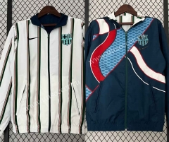 (S-3XL) 2024-2025 Barcelona Vertical Stripes Reversible Trench Coats -0255