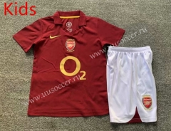 Retro Version 05-06 Arsenal Home Red Kids/Youth Soccer Uniform-7809