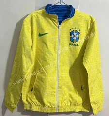 (S-3XL) 2024-2025 Brazil Yellow Reversible Trench Coats-0255