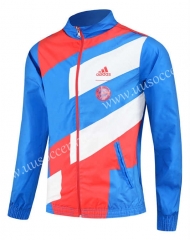 (S-3XL) 2024-2025 Bayern München Blue Embroidery Reversible Trench Coats -0255