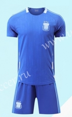 (Without Brand Logo) 2024-2025 Argentina Away Blue Soccer Uniform-9031