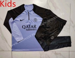 2023-2024 Paris SG Light Purple Kids/Youth Soccer Tracksuit-815