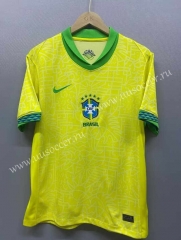 24-25Brazil Home Yellow Thailand Soccer Jersey AAA-0287