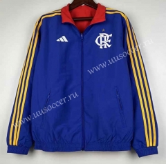 (S-3XL) 2024-2025 Flamengo Blue&Red Reversible Trench Coats -0255