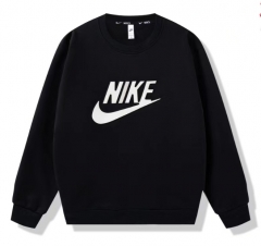 (M-3XL)Nike Black Thailand Soccer Tracksuit（White Logo）-DD3