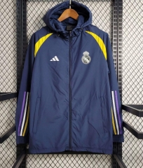 2023-24 Real Madrid Blue Thailand Trench Coat With Hat