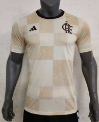 2024-25 CR Flamengo Yellow  Thailand  Soccer Training Jersey -416