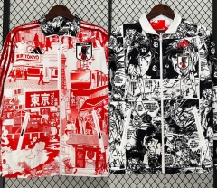 (two sides)24-25 Japan Black&Red Thailand Soccer Windbreaker -0255