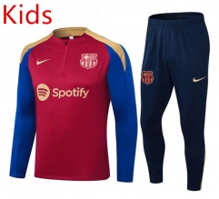 2024-25  Barcelona Red Kid-Youth Soccer Tracksuit -411