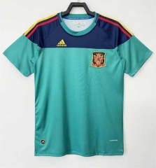 Retro Version 2010 Spain Goalkeeper Blue &Green Thailand Soccer Jersey AAA-811
