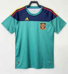 Retro Version 2010 Spain Goalkeeper Blue &Green Thailand Soccer Jersey AAA-811