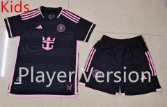 Player version 2024-2025  Inter Miami CF Away Black Kids/Youth Soccer Uniform-9926