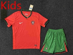 2024-2025 Portugal Home Red Kids/Youth Soccer Uniform-5526