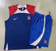 2024-25 Atletico Madrid  Blue  Thailand Short-Sleeve Soccer Tracksuit Uniform-815