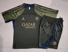 2024-2025 Paris SG Jordan Dark Green Zebra-Stripe Thailand Soccer Tracksuit( Fifth Pants) -815