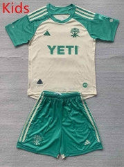 2024-25 Austin FC Away Yellow &Green kids  Soccer Uniform-AY