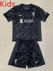 2024-25 Liverpool Goalkeeper Black Kids/Youth Soccer Uniform-AY