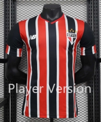 Player Version 2024-2025 Sao Paulo Futebol Clube Away Red&Black Thailand Soccer Jersey AAA-888