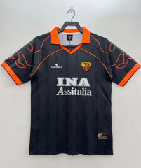 Retro Version 00-01 Roma Home Black Thailand Soccer Jersey AAA-811